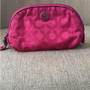 Y2K Coach Hot Pink Signature Cosmetic Pouch